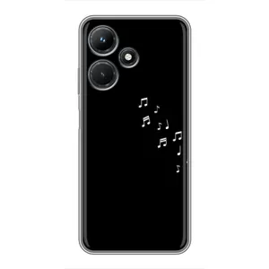 Чехол с картинками на черном фоне для Infinix Hot 30i (Ноты)