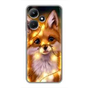 Чехол с Лисичкой для Infinix Hot 30i (Новогодний лисенок)