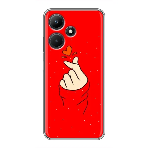 Чехол с рисунком «Сердце на красном» для Infinix Hot 30i Чехол с рисунком «Сердце на красном» для Infinix Hot 30i