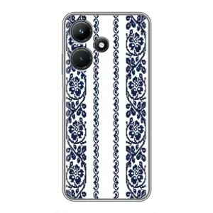 Силиконовый Чехол на Infinix Hot 30i с картинкой Вышиванки (Синяя вышиванка)