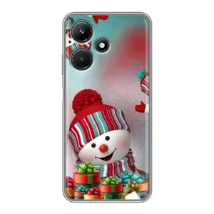 Чохли на Новий Рік Infinix Hot 30i (Сніговик в шапці)
