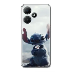 Чехол с рисунком Стич для Infinix Hot 30i (Стич с цветочком)