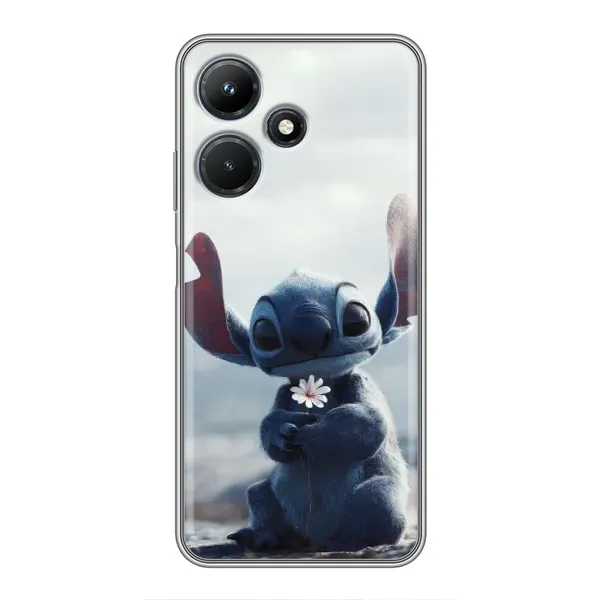 Чехол с рисунком «Стич с цветочком» для Infinix Hot 30i
