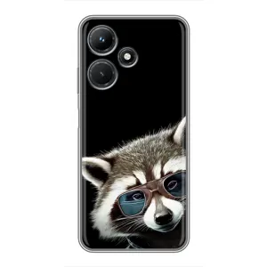 Силиконовый Чехол с Енотами на Infinix Hot 30i (Стильный Енот)