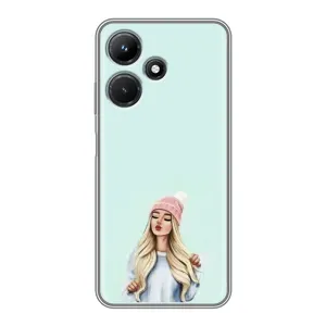 Силиконовый Чехол на Infinix Hot 30i с картинкой Стильных Девушек (В шапке)