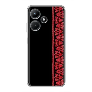 Силиконовый Чехол на Infinix Hot 30i с картинкой Вышиванки (Вышиванка на черном)