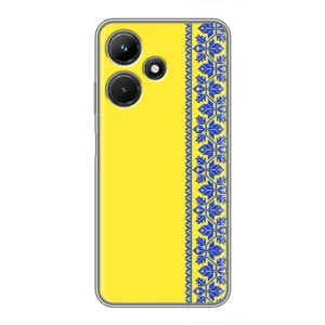 Силиконовый Чехол на Infinix Hot 30i (Вышиванка на желтом)