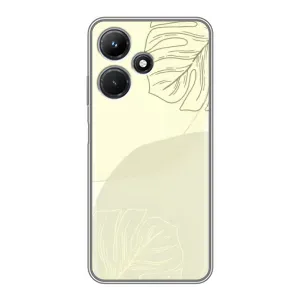 Чехол цветочный дизайн для Infinix Hot 30i (Зелёный фон)