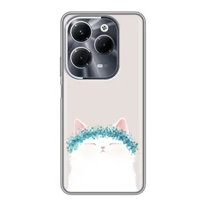 Чехол на тематику: Коты для Infinix Hot 40 Play (Белый котик)