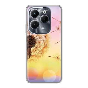 Силиконовый Чехол с одуванчиками на Infinix Hot 40 Play (Цветок-одуванчик)