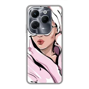 Чехол с картинкой Модные Девчонки Infinix Hot 40 Play (Девушка в халате)