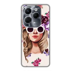 Чехол с картинкой Модные Девчонки Infinix Hot 40 Play (Девушка в очках)