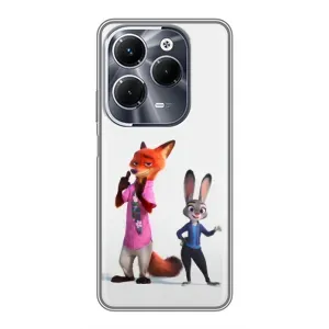 Силиконовый чехол с принтом Зоотрополіс для Infinix Hot 40 Play (Джуди и Ник)