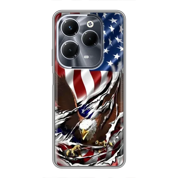 Чехол с рисунком «Флаг USA» для Infinix Hot 40 Play