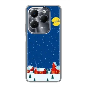 Силиконовый бампер на рождество для Infinix Hot 40 Play (Город в снегу)