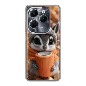 Печатный чехол «Зверята с кофе» для Infinix Hot 40 Play (Грызунчик с кофе)