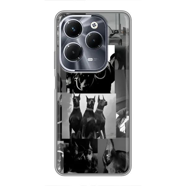 Чехол с рисунком «Коллаж Доберман» для Infinix Hot 40 Play Чехол с рисунком «Коллаж Доберман» для Infinix Hot 40 Play