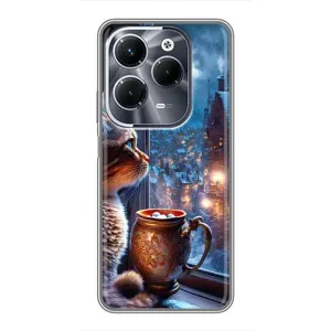 Чехлы на Новый Год Infinix Hot 40 Play (Кот новогодний)