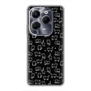 Чехол на тематику: Коты для Infinix Hot 40 Play (Котики на черном)