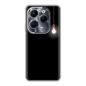 Чехол с картинками на черном фоне для Infinix Hot 40 Play (Лампочка)