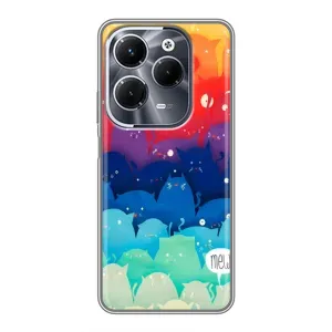 Силиконовый чехол с котиком для Infinix Hot 40 Play (Mew)