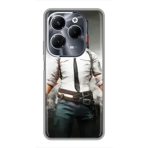 Силиконовый чехол с картинкой "Герой Pubg" на Infinix Hot 40 Play (Пабг)