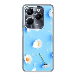 Чехол с Цветами для Infinix Hot 40 Play (ромашки на голубом)
