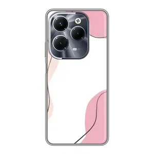 Чехол цветочный дизайн для Infinix Hot 40 Play (Розовый фон)