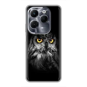 Чехлы с принтом СОВЫ для Infinix Hot 40 Play (Сова на чёрном)