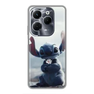 Чехол с рисунком Стич для Infinix Hot 40 Play (Стич с цветочком)