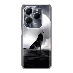 Чехол с Волком на Infinix Hot 40 Play (Волк и луна)