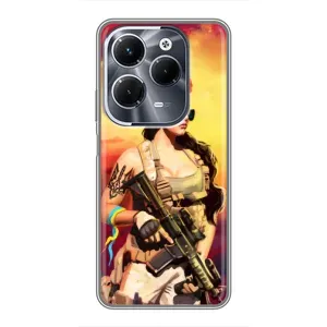 ЗСУ Чохли (TPU) для Infinix Hot 40 Play (Жінка солдат)