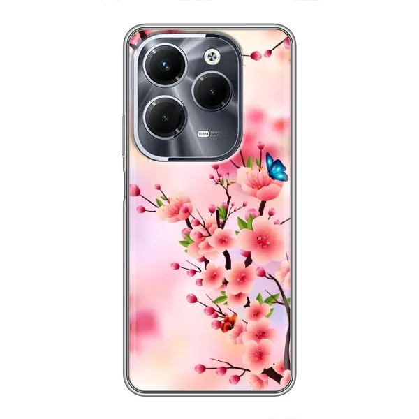 Чехол с рисунком «Бабочки на сакуре» для Infinix Hot 40 Pro Чехол с рисунком «Бабочки на сакуре» для Infinix Hot 40 Pro