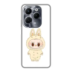 Чехол с принтом Лабубу для Infinix Hot 40 Pro (Бежевый Лабубу)