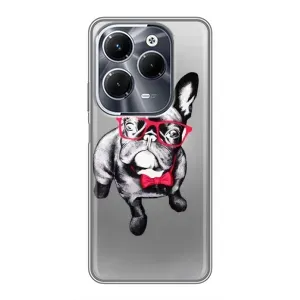 Чохол (ТПУ) Милі песики для Infinix Hot 40 Pro (Бульдог в окулярах)