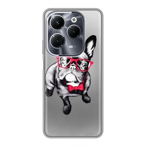 Чехол с рисунком «Бульдог в очках» для Infinix Hot 40 Pro Чехол с рисунком «Бульдог в очках» для Infinix Hot 40 Pro