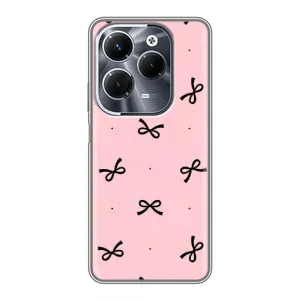 Чехол банты для Infinix Hot 40 Pro (Черные бантики)