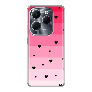 Чехлы с тематикой "Маленькие Сердечки" на Infinix Hot 40 Pro (Чорные сердечки)