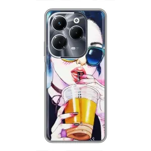 Чохол з картинкою Модні Дівчата Infinix Hot 40 Pro (Дівчина з коктейлем)