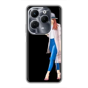 Чохол з картинкою Модні Дівчата Infinix Hot 40 Pro (Дівчина з телефоном)