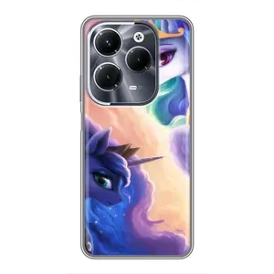 Чехол Unicorn на Infinix Hot 40 Pro (Единорожки на тучках)