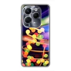 Чехол Новогодняя Елка на Infinix Hot 40 Pro (Гирлянды)