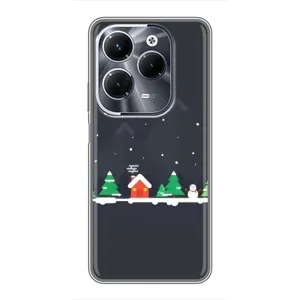 Силиконовый бампер на рождество для Infinix Hot 40 Pro (Город зимний)