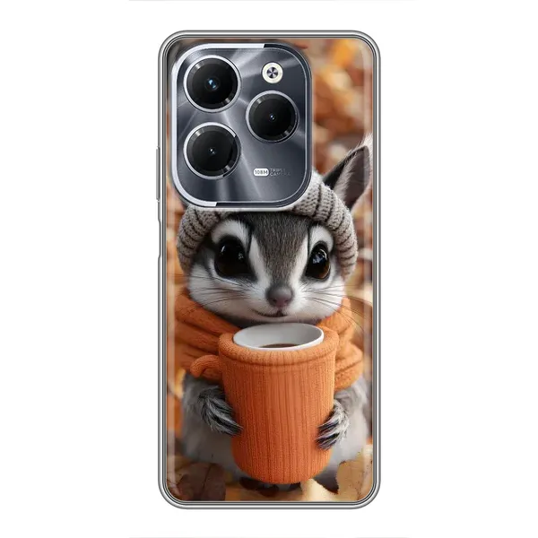 Чехол с рисунком «Грызунчик с кофе» для Infinix Hot 40 Pro Чехол с рисунком «Грызунчик с кофе» для Infinix Hot 40 Pro