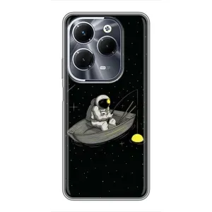 Силіконовый Чохол з принтом "Космонавти" на Infinix Hot 40 Pro (Космонавт на рибалці)