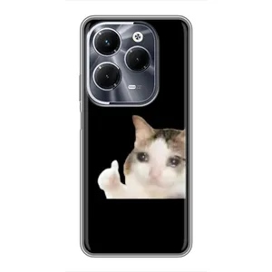 Бампер с принтом Мемы для Infinix Hot 40 Pro (Кот в слезах)