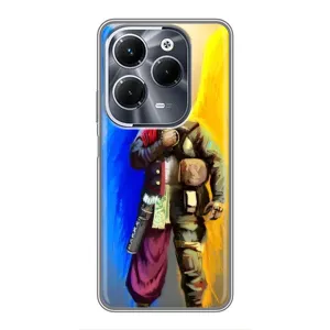 Чехол с картинкой (Патриотический КОЗАК) на Infinix Hot 40 Pro (Козак с крыльями)