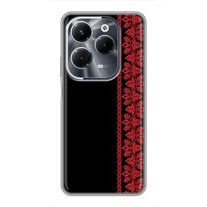 Силиконовый Чехол на Infinix Hot 40 Pro (Красная Вышиванка)