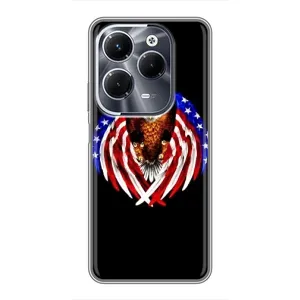 Чехол Флаг USA для Infinix Hot 40 Pro (Крылья США)