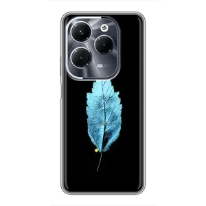 Чехол с картинками на черном фоне для Infinix Hot 40 Pro (Листочек)
